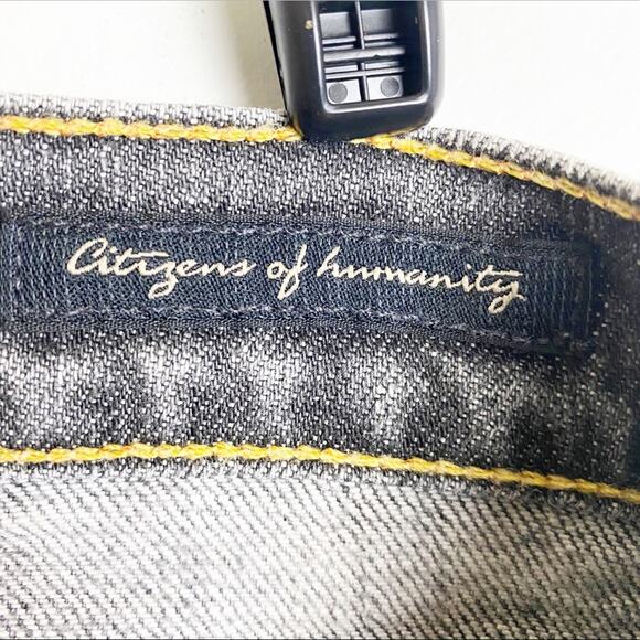 Citizens of Humanity Ash Gray Distressed Bootcut Jeans Y2K Womens Size 25 - Picture 7 of 12
